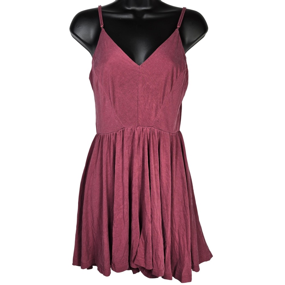 Silence + Noise Burgundy Burnout Backless Strappy Jumpsuit Romper Size L